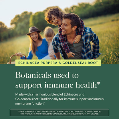 Gaia Herbs Echinacea Goldenseal - Immune Support & Respiratory Health - 60 vegan liquid phyto-capsules