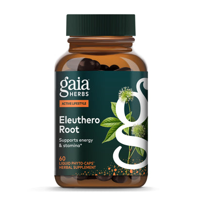 Gaia Herbs Eleuthero Root – Energy, Stamina & Mental Endurance Support | 60 Vegan Liquid Phyto-Capsules