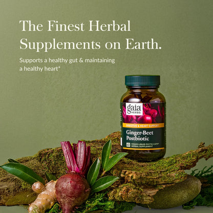 Gaia Herbs Ginger-Beet Postbiotic – Gut & Heart Health Support