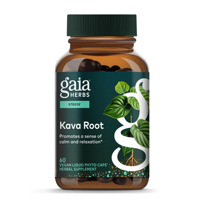 Gaia Herbs Kava Root - Calm & Relaxation (60 Vegan Caps)