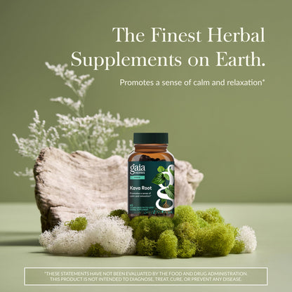Gaia Herbs Kava Root - Calm & Relaxation (60 Vegan Caps)