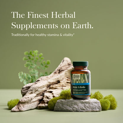 Gaia Herbs Male Libido - Herbal Supplement with Saw Palmetto, Horny Goat Weed, Maca & Oats - Supports Stamina, Vitality & Hormone Balance for Men - 60 Vegan Liquid Phyto-Capsules (20-Day Supply)
