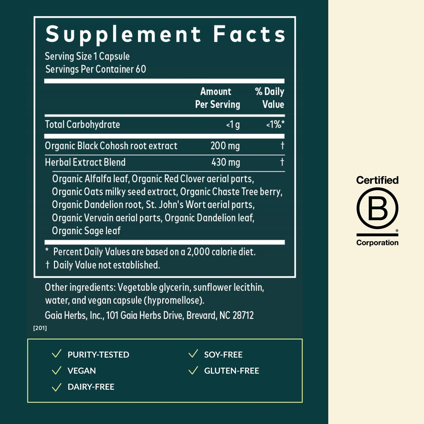 Gaia Herbs Menopause Support Daytime – Hormone Balance & Well-Being (60 Vegan Phyto-Capsules)