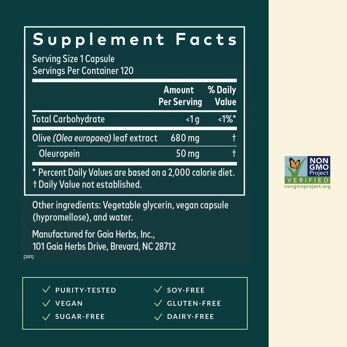 Gaia Herbs Olive Leaf - Traditional Immune Support with Oleuropein | 120 Vegan Liquid Phyto-Caps BritishVita | Premium UK Vitamins & Wellness Supplements