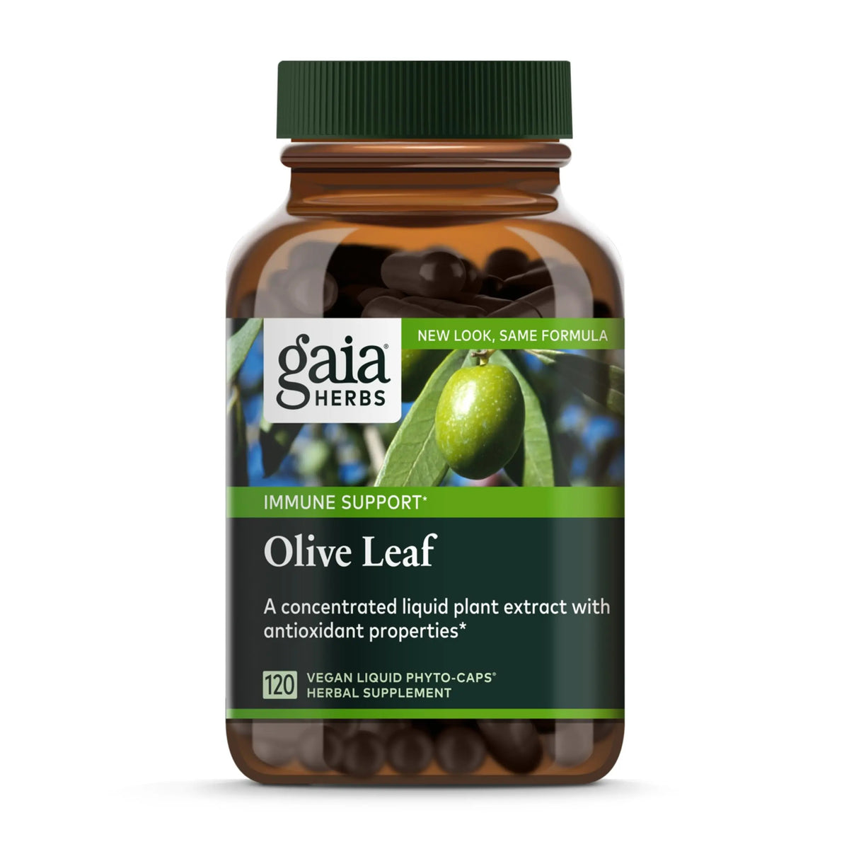 Gaia Herbs Olive Leaf - Traditional Immune Support with Oleuropein | 120 Vegan Liquid Phyto-Caps BritishVita | Premium UK Vitamins & Wellness Supplements