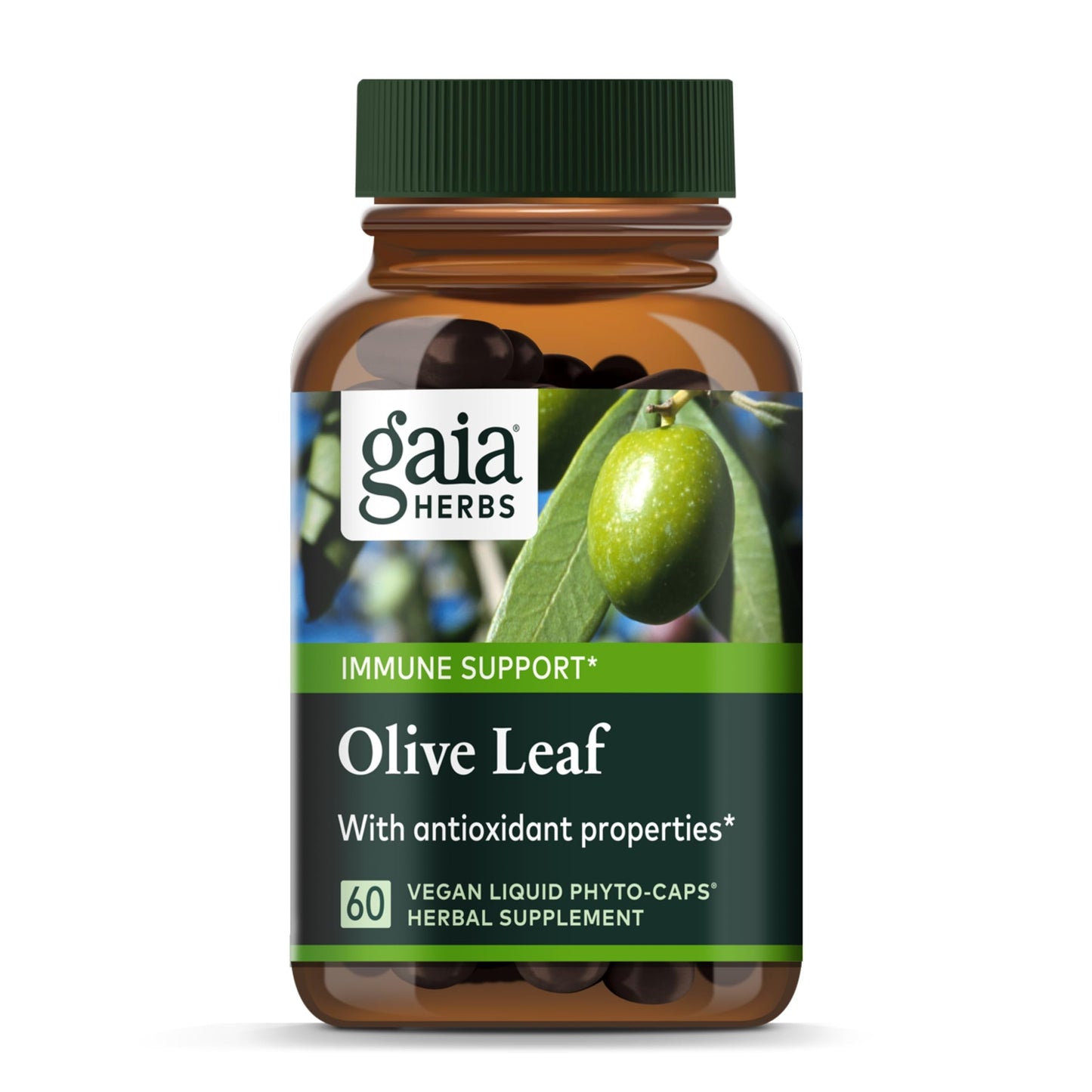 Gaia Herbs Olive Leaf - Traditional Immune Health Support | 60 Vegan Liquid Phyto-Caps