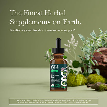 Gaia Herbs Oregano Leaf - Immune Support, Organic, 1 Fl Oz | 23 Servings