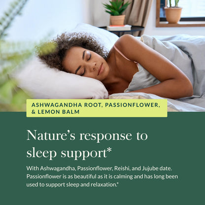 Gaia Herbs Organic Sleep Gummies - Ashwagandha, Reishi, Passionflower | 40 Count | Vegan