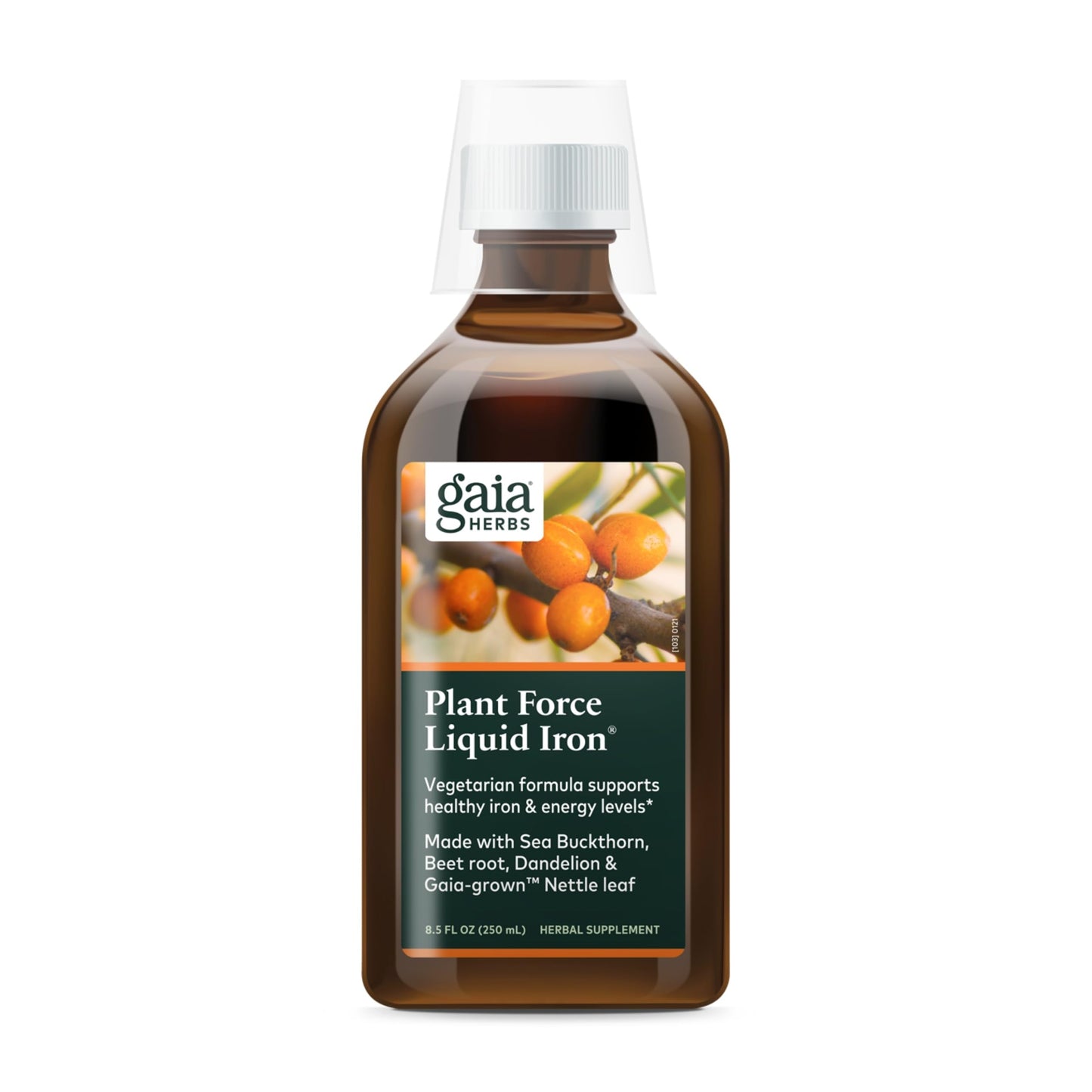 Gaia Herbs Plant Force Liquid Iron - Vegetarian Iron & Energy Support | 8.5 Fl Oz