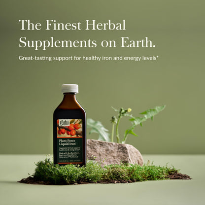 Gaia Herbs Plant Force Liquid Iron - Vegetarian Iron & Energy Support | 8.5 Fl Oz