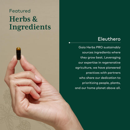 Gaia Herbs PRO Eleuthero - Adaptogen Supplement for Stress & Energy | 60 Vegan Liquid Phyto-Capsules (60 Servings)