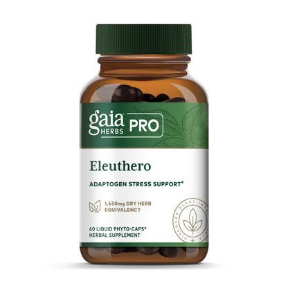 Gaia Herbs PRO Eleuthero - Adaptogen Supplement for Stress & Energy | 60 Vegan Liquid Phyto-Capsules (60 Servings)
