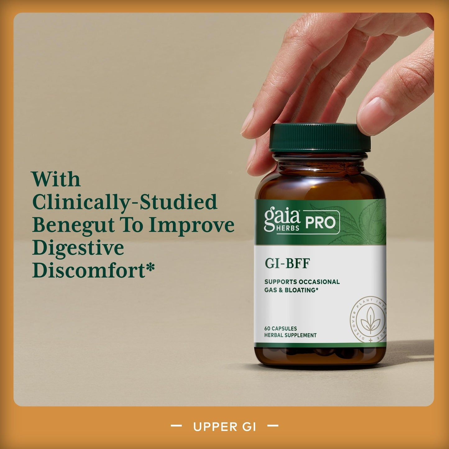 GAIA Herbs PRO GI-BFF Digestive Health | Benegut, Organic Fennel & Cinnamon Bark - 60 Caps