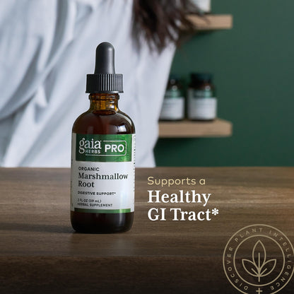 GAIA HERBS PRO Organic Marshmallow Root - Digestive Health Support Supplement* - GI Health Supplement* with Organic Marshmallow Root Extract - 2 fl oz (35 Servings)
