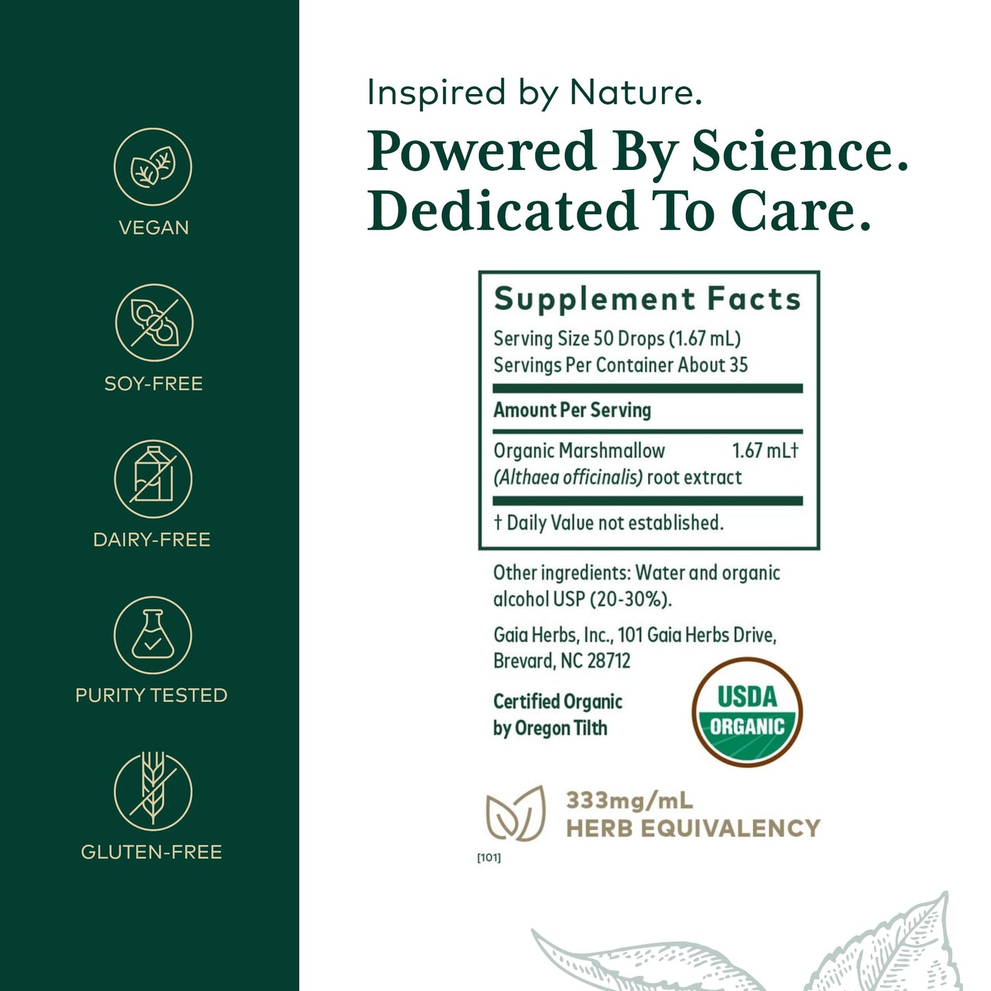 GAIA HERBS PRO Organic Marshmallow Root - Digestive Health Support Supplement* - GI Health Supplement* with Organic Marshmallow Root Extract - 2 fl oz (35 Servings)