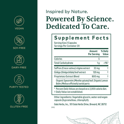 GAIA HERBS PRO Nootropic Focus – Brain Health & Focus Support (40 Liquid Phyto-Caps, Vegan, Gluten-Free)