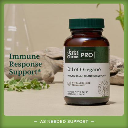 GAIA HERBS PRO Oil of Oregano – Immune Support & Gut Health, 60 Vegan Capsules