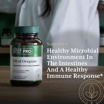 GAIA HERBS PRO Oil of Oregano – Immune Support & Gut Health, 60 Vegan Capsules