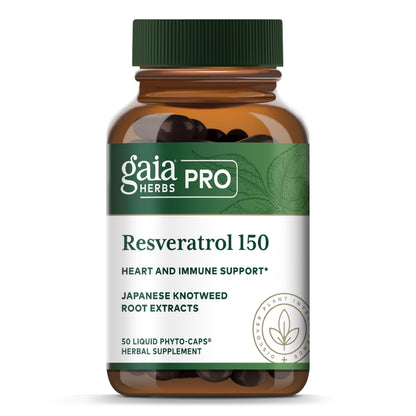 Gaia Herbs PRO Resveratrol 150 – Heart Health & Immune Support (Vegan, Soy-Free, Gluten-Free) | 50 Liquid Phyto-Caps