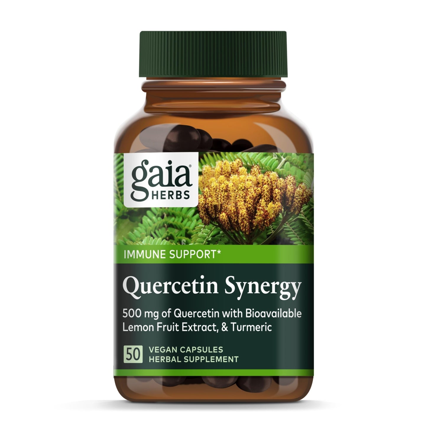 Gaia Herbs Quercetin Synergy - Immunity Support with Lemon Extract - 50 Vegan Capsules