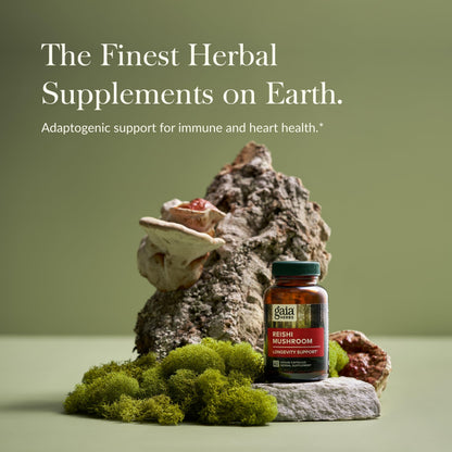 Gaia Herbs Reishi Mushroom: Immune & Heart Health | 40 Vegan Liquid Phyto-Capsules