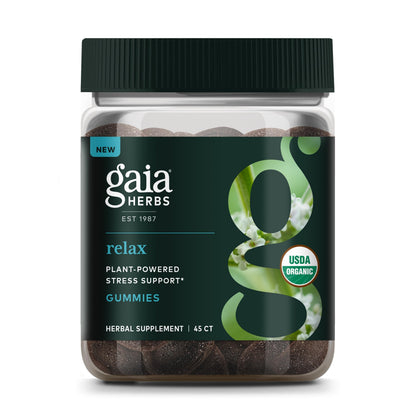 Gaia Herbs Relax Gummies – Supports Calm Feelings – 45 Gummies (15 Servings)