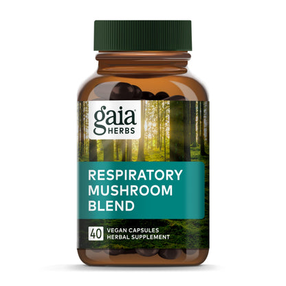 Gaia Herbs Respiratory Mushroom Blend - Immune Support & Lung Health (40 Vegan Capsules)