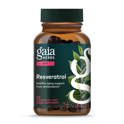 Gaia Herbs Resveratrol 150 mg – Beauty & Radiance Antioxidant Support (50 Liquid Phyto-Capsules)