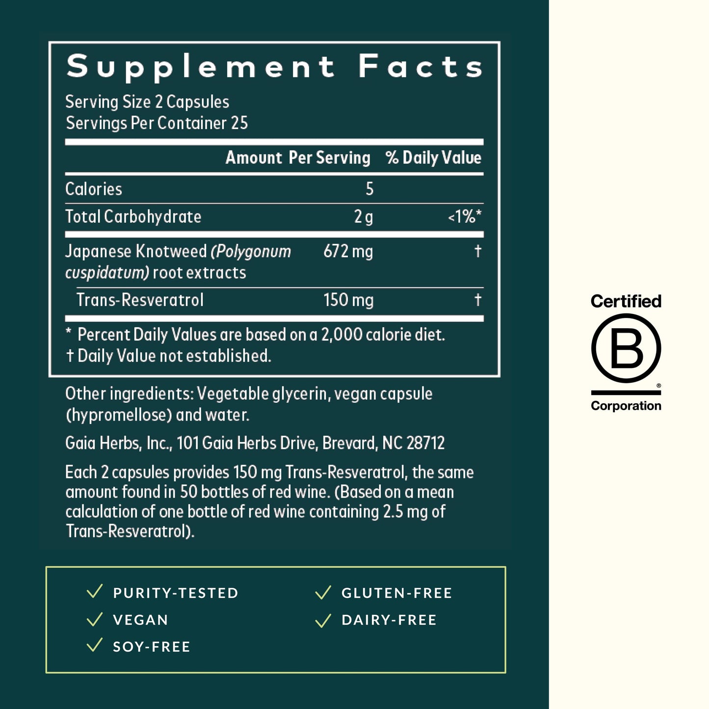 Gaia Herbs Resveratrol 150 mg – Beauty & Radiance Antioxidant Support (50 Liquid Phyto-Capsules)