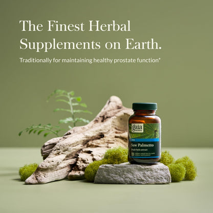 Gaia Herbs Saw Palmetto - Prostate Health Support for Men | 60 Vegan Liquid Phyto-Capsules (30-Day Supply)