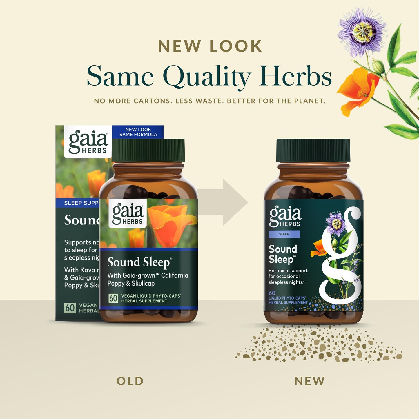 Gaia Herbs Sound Sleep – Natural Sleep Support with Valerian Root, Passionflower & More | 60 Vegan Capsules