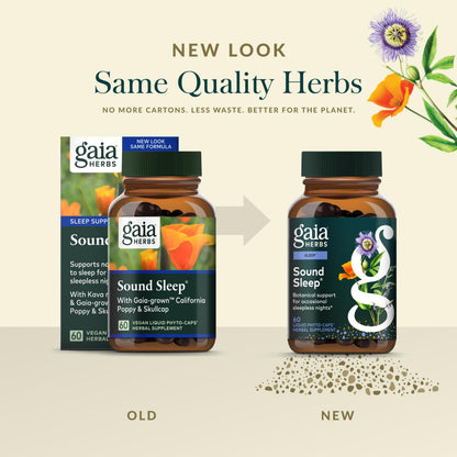 Gaia Herbs Sound Sleep – Natural Sleep Support with Valerian Root, Passionflower & More | 60 Vegan Capsules