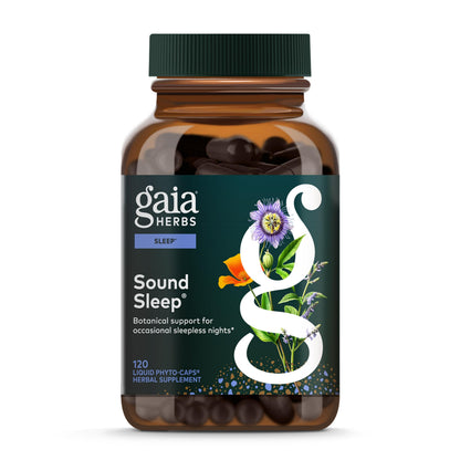 Gaia Herbs Sound Sleep – Herbal Sleep Support with Valerian & Passionflower | 120 Vegan Liquid Phytocapsules