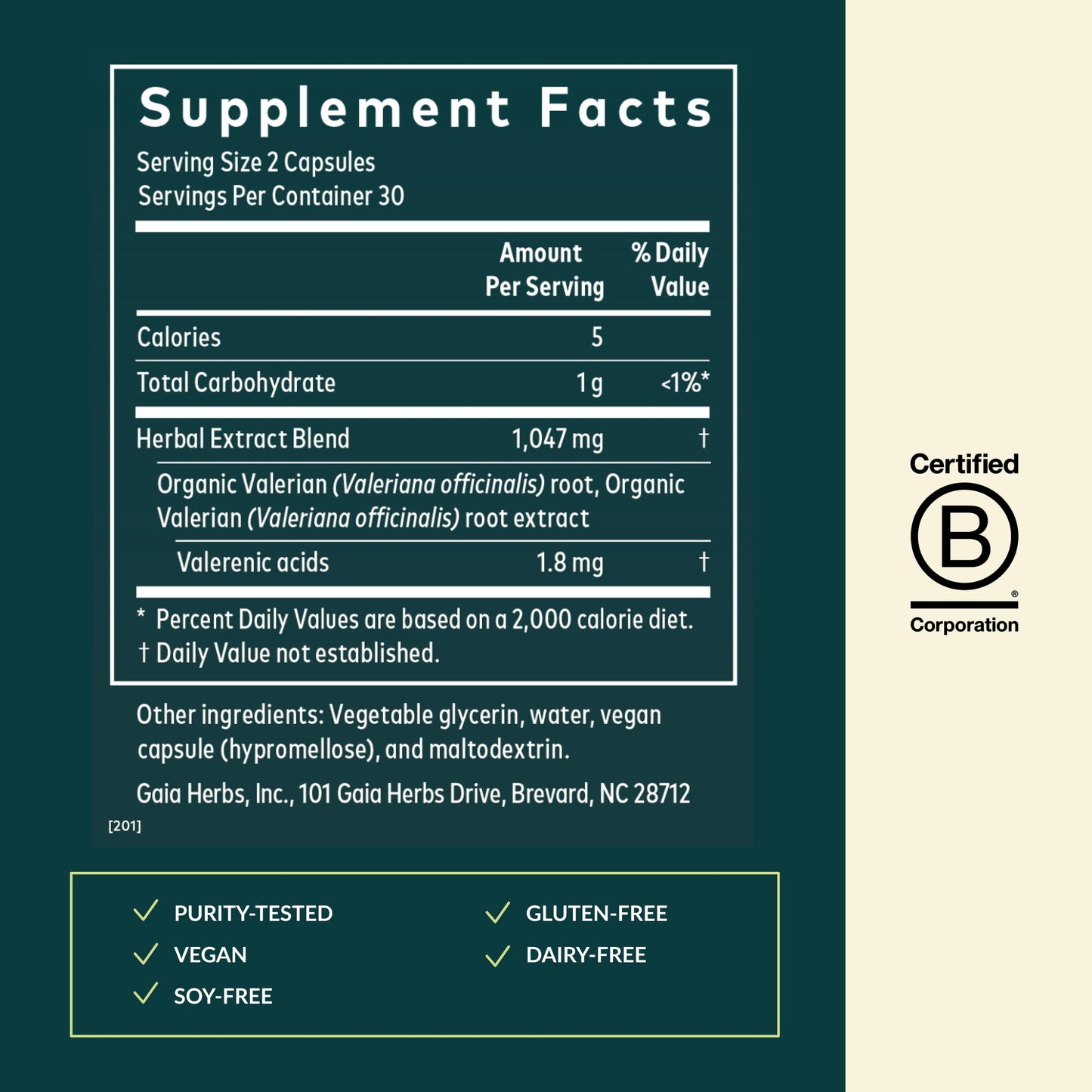 Gaia Herbs Valerian Root – Sleep Support & Calm | 60 Vegan Capsules