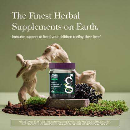 GaiaKids Black Elderberry Daily Gummies for Kids | Immune Support | Organic Elderberries | 40 Gummies