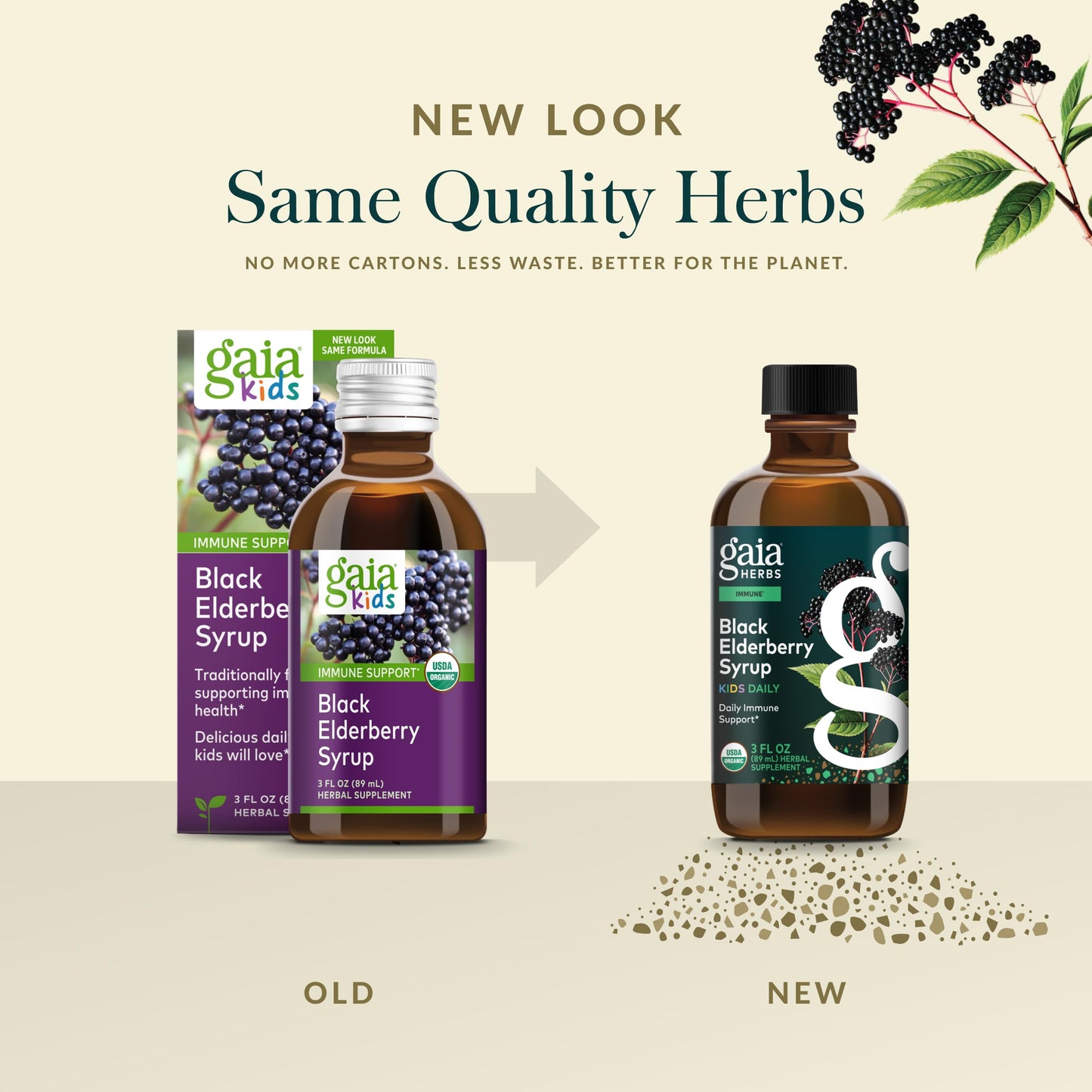 GaiaKids Black Elderberry Syrup for Kids | Gaia Herbs - USDA Organic, 3 fl oz