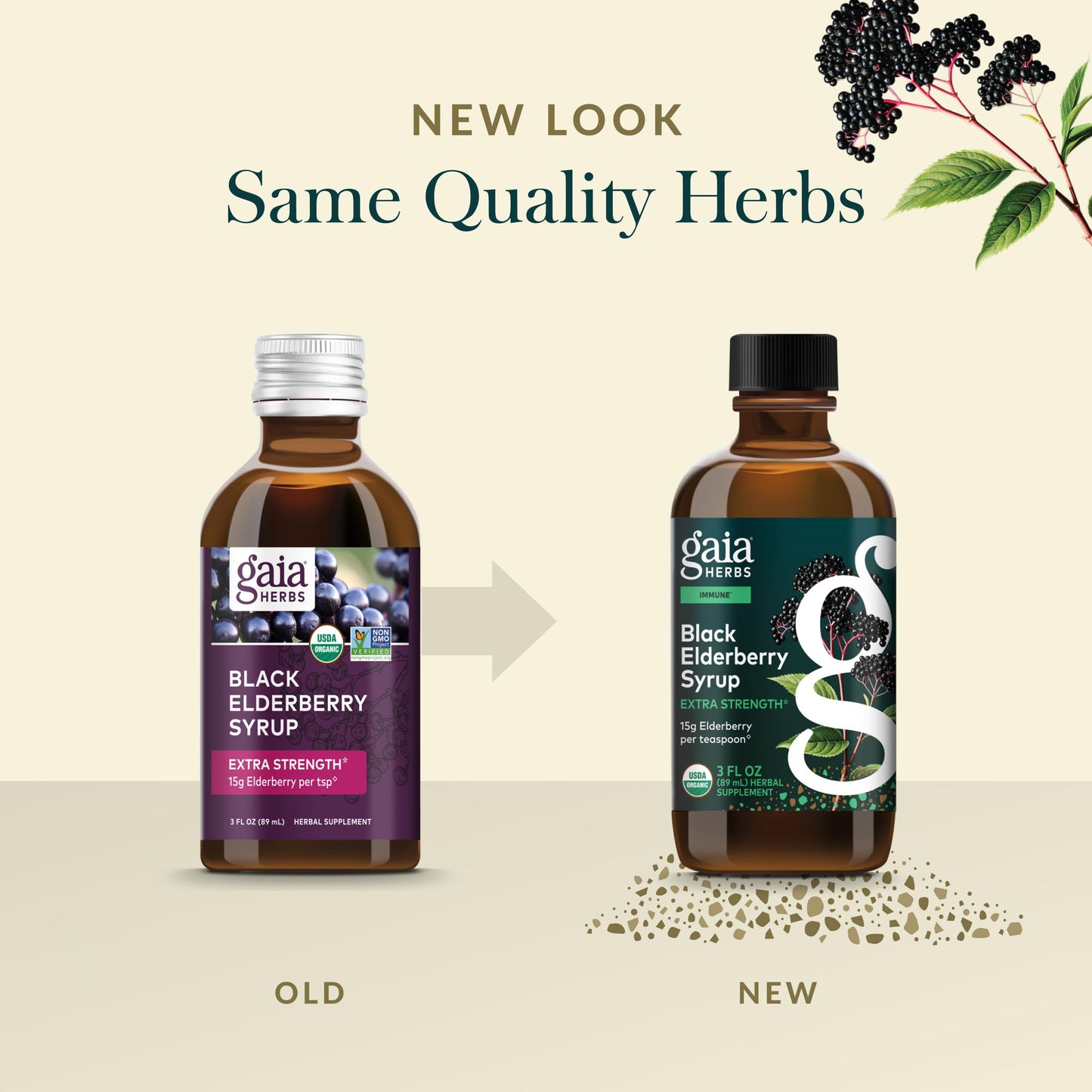 Gaia Herbs Black Elderberry Syrup - Organic Immune Support (3 oz, 18-Day Supply)