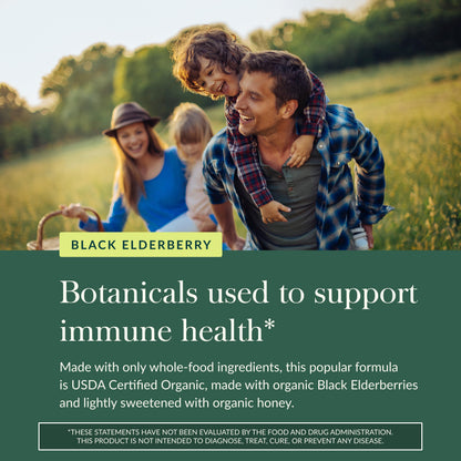 Gaia Herbs Black Elderberry Syrup - Organic Immune Support (3 oz, 18-Day Supply)