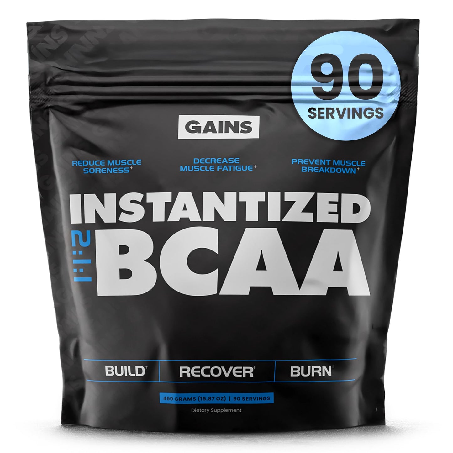 Gains in Bulk Plant-Based BCAA Powder – Vegan, Gluten-Free, Unflavored