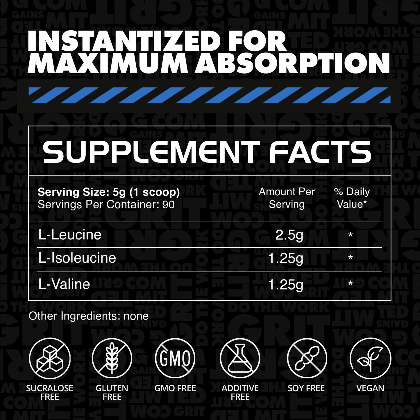 Gains in Bulk Plant-Based BCAA Powder – Vegan, Gluten-Free, Unflavored