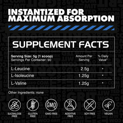 Gains in Bulk Plant-Based BCAA Powder – Vegan, Gluten-Free, Unflavored