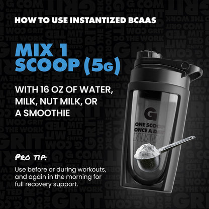 Gains in Bulk Plant-Based BCAA Powder – Vegan, Gluten-Free, Unflavored