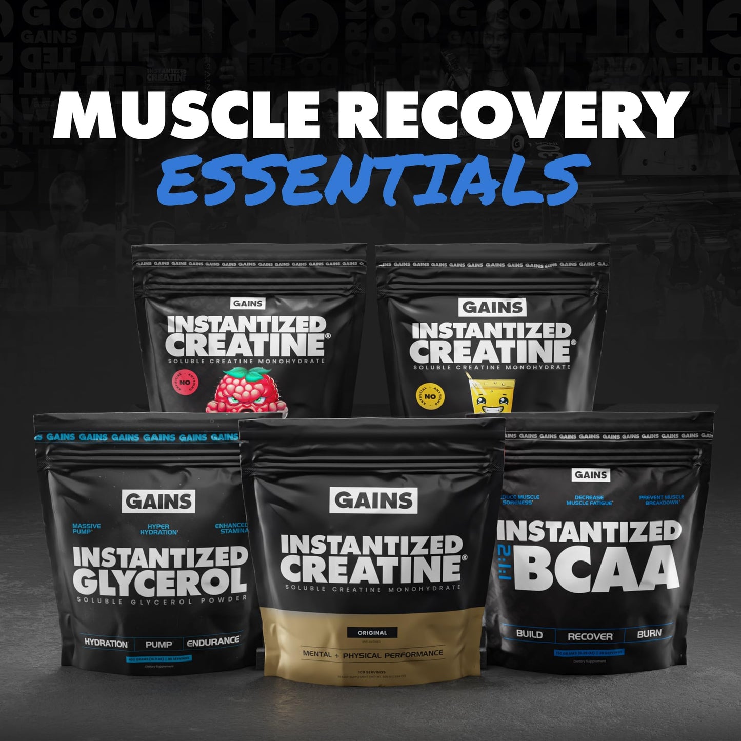 Gains in Bulk Plant-Based BCAA Powder – Vegan, Gluten-Free, Unflavored