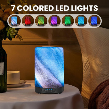 Essential Oil Diffuser 120 ml Galaxy Mist – Glass Ultrasonic Diffuser, 7 LED Colors, Auto Shut-Off, 4 Timers