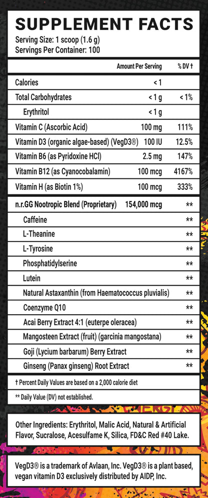 Gamer Supps GG Energy Dragonfruit Punch – 100 Servings, Keto & Sugar Free