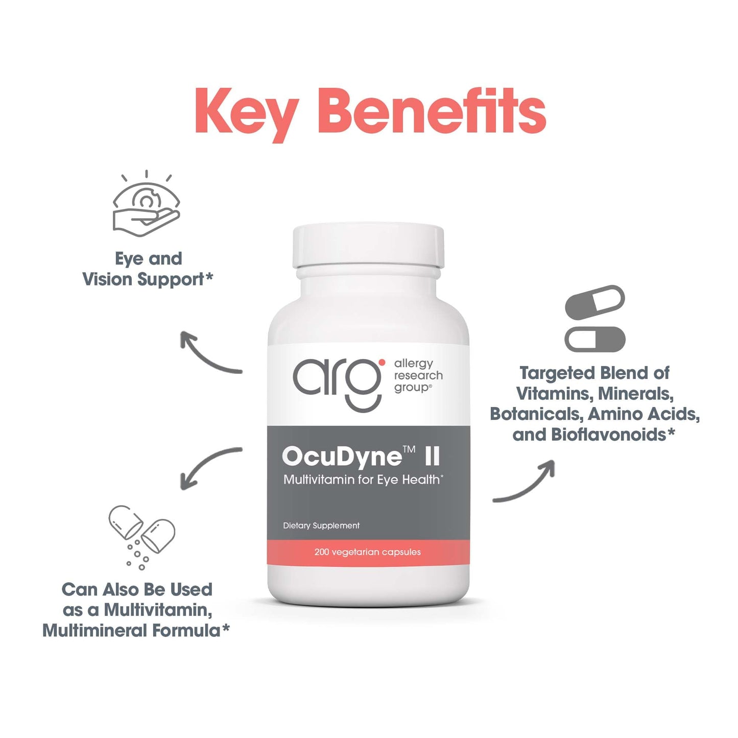 Allergy Research Group OcuDyne II - 200 Capsules | Eye Health Support