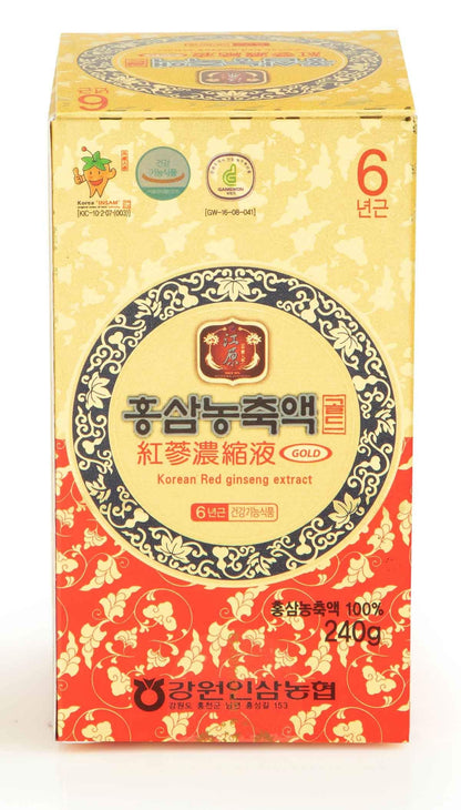 Gangwoninsam Korean Red Ginseng Extract Gold 240g (8.46 fl oz) – 100% Pure 6-Year-Old Korean Red Ginseng Root Extract