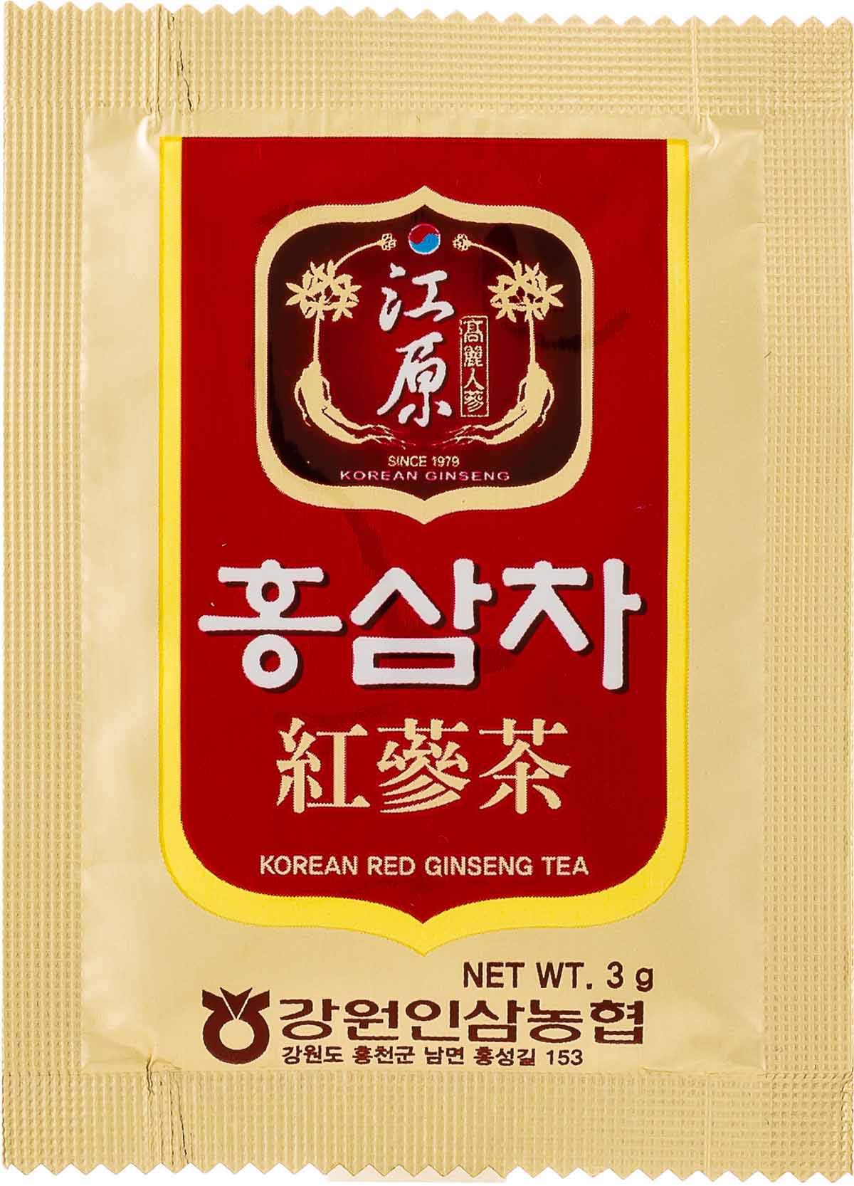 Gangwoninsam Korean Red Ginseng Tea – 6-Year-Old Red Ginseng, 3g x 100, Individually Packaged