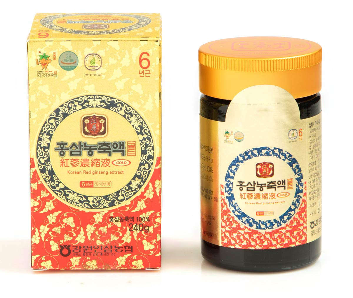 Gangwoninsam Korean Red Ginseng Extract Gold 240g (8.46 fl oz) – 100% Pure 6-Year-Old Korean Red Ginseng Root Extract