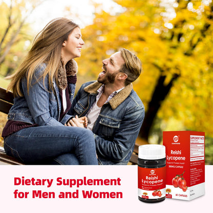 GANOHERB Lycopene Supplement for Men – 100 mg Lycopene, 60 Rapid Release Capsules, 2-Month Supply